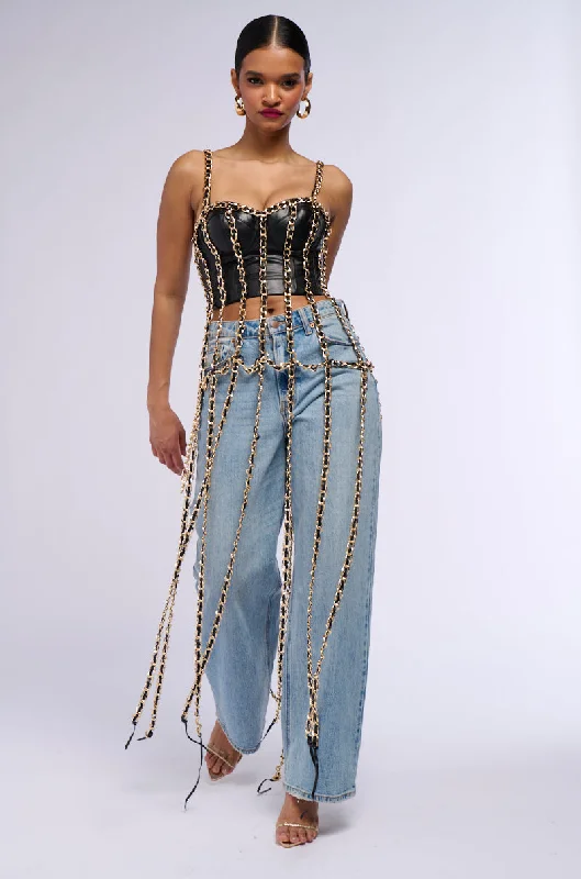 RICH ENERGY LONG CHAIN BUSTIER TOP