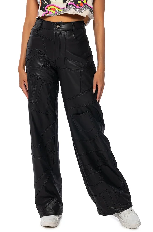 EXTREME STRETCH PATCHWORK WIDE LEG PANT