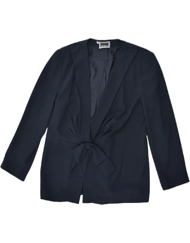 LUISA SPAGNOLI Womens Blazer Jacket IT 46 Large Navy Blue Polyester