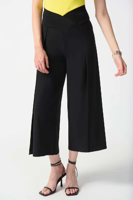 Silky Knit Pull-On Culotte Pants in Black 242026 by Joseph Ribkoff