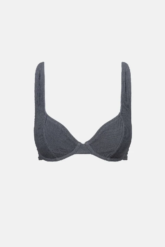 Essential Rib Underwire Top Graphite